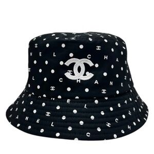 EUC Chanel Black and White Polka Dot Bucket Hat size small